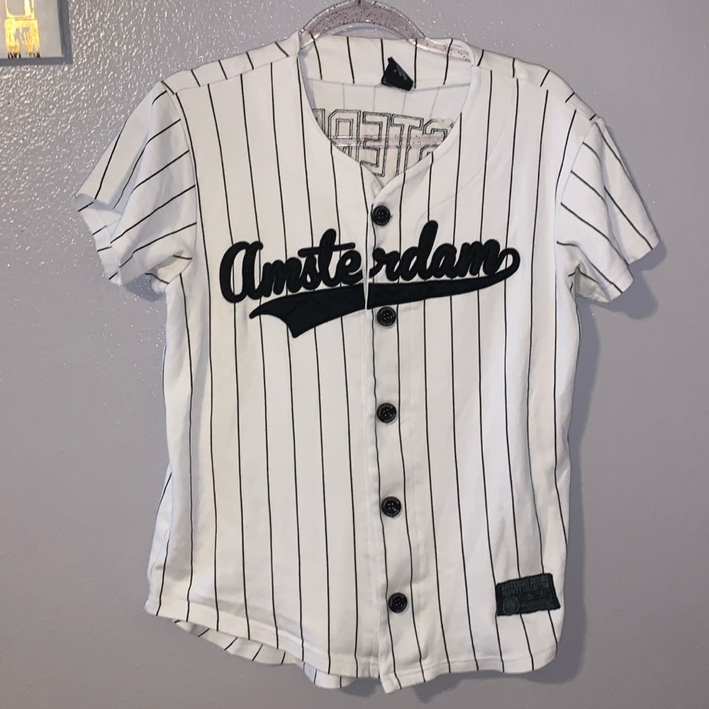 Amsterdam white striped button Down jersey